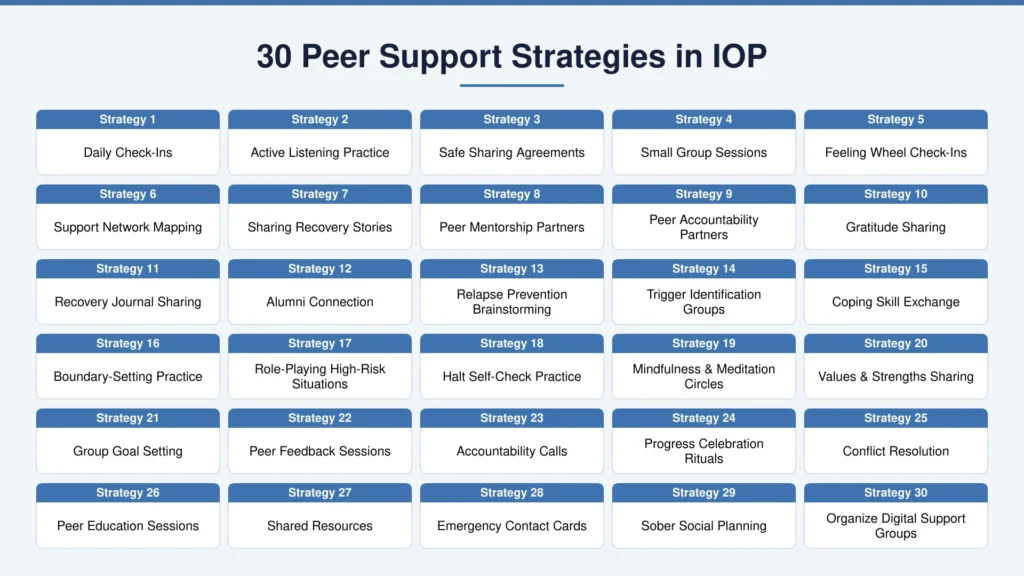 30 Peer Support Strategies in IOP